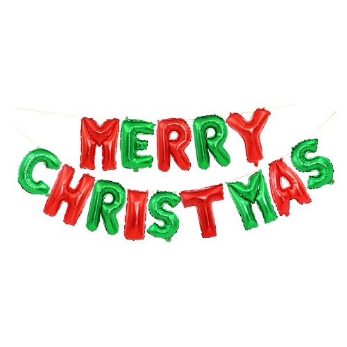 MERRYCHRISTMAS이니셜은박풍선세트(레드그린)-크리스마스 풍선