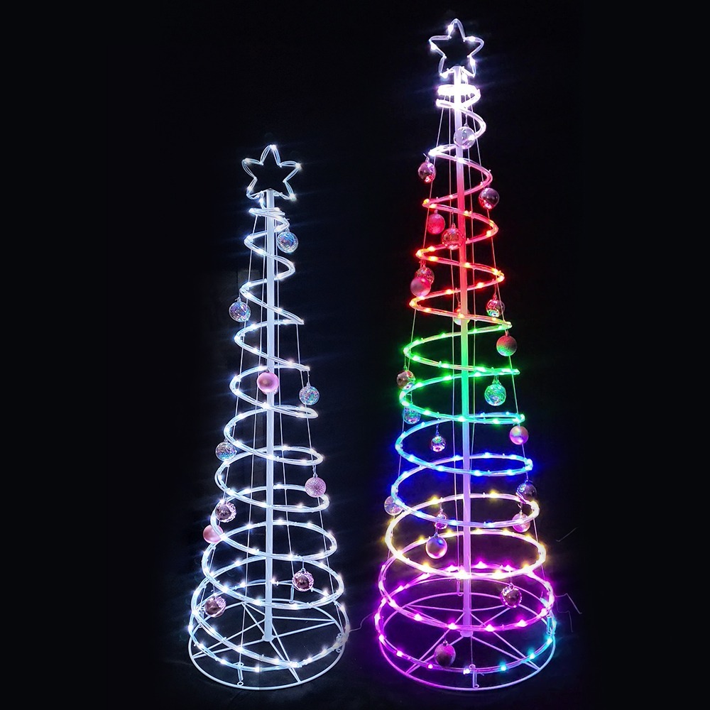 LED 나선형 트리 조명 16색 리모컨형 크리스마스 야외 트리