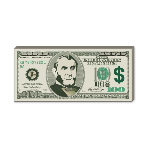 풍선대통령 머니건메세지지폐-100달러지폐(100장)