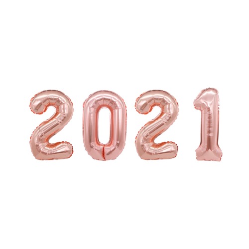 2021이니셜은박풍선세트(소-로즈골드)16인치-새해풍선