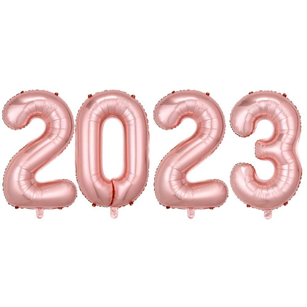 2023이니셜은박풍선세트(소-로즈골드)16인치_새해숫자풍선
