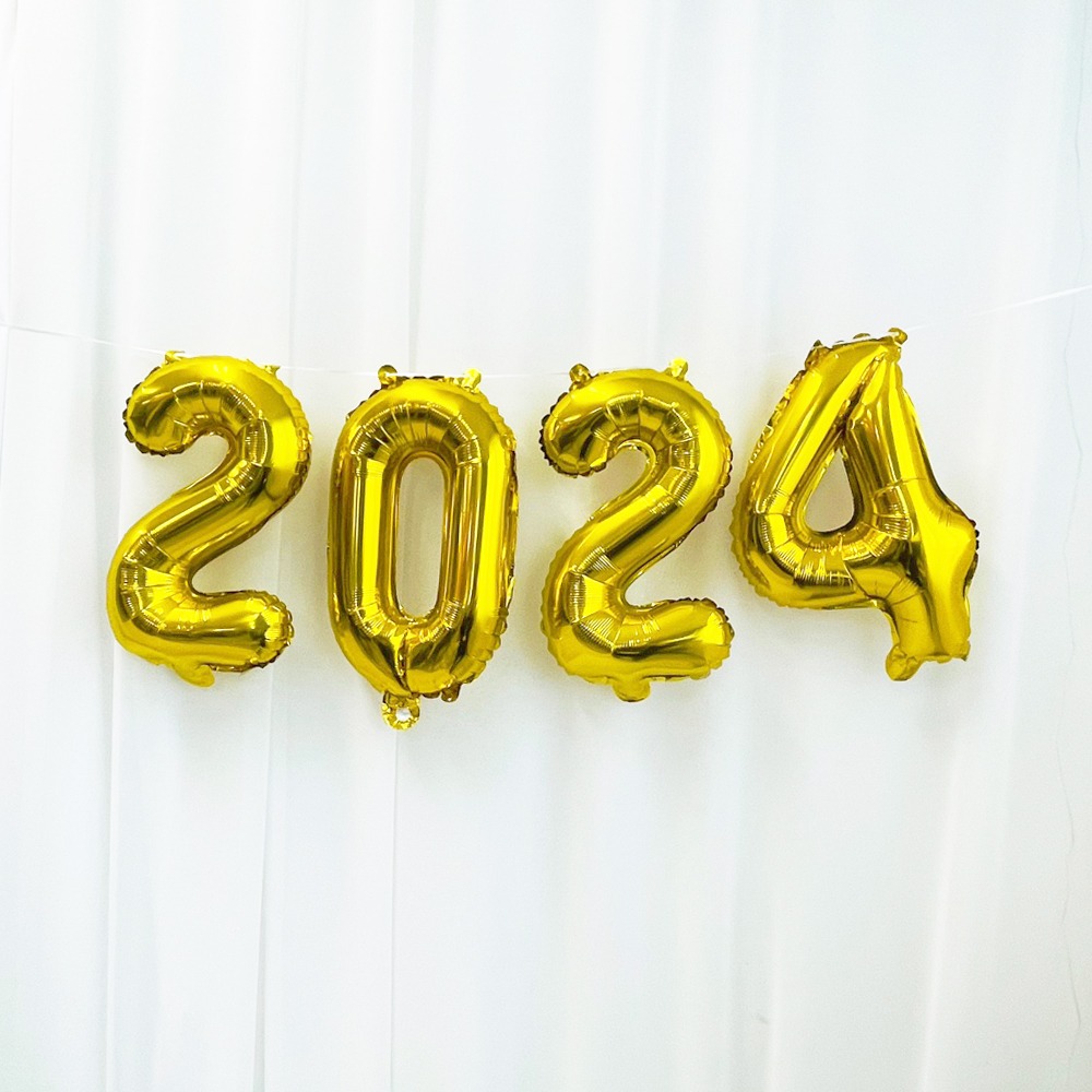 2024이니셜은박풍선세트(소-골드)16인치_새해숫자풍선